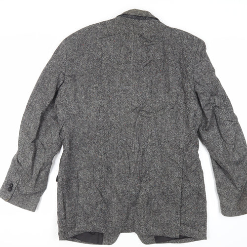 St Michael Mens Grey Wool Jacket Blazer Size 40 Regular - Vintage