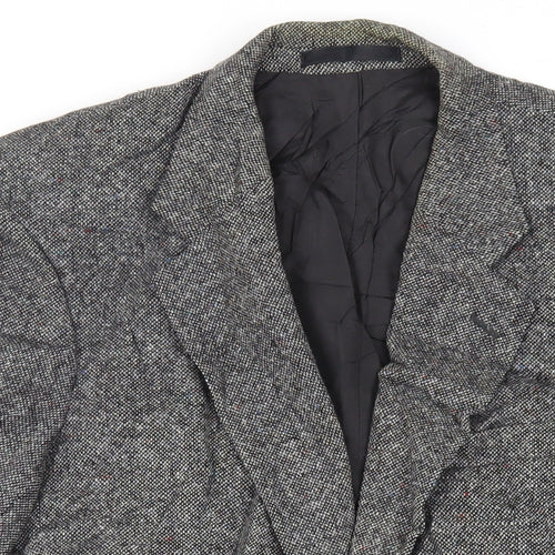 St Michael Mens Grey Wool Jacket Blazer Size 40 Regular - Vintage