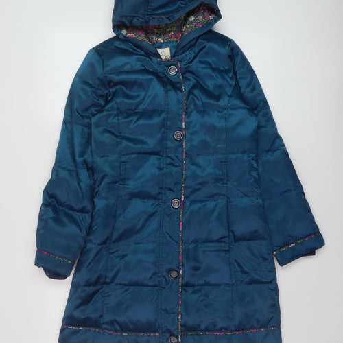 Land's End Girls Blue Puffer Jacket Jacket Size 10-11 Years Zip