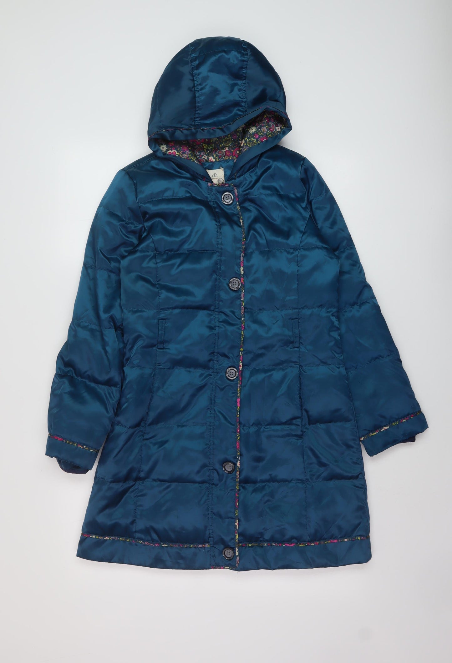 Land's End Girls Blue Puffer Jacket Jacket Size 10-11 Years Zip