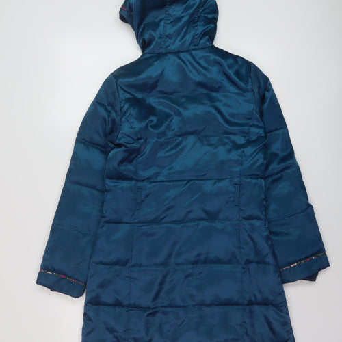 Land's End Girls Blue Puffer Jacket Jacket Size 10-11 Years Zip