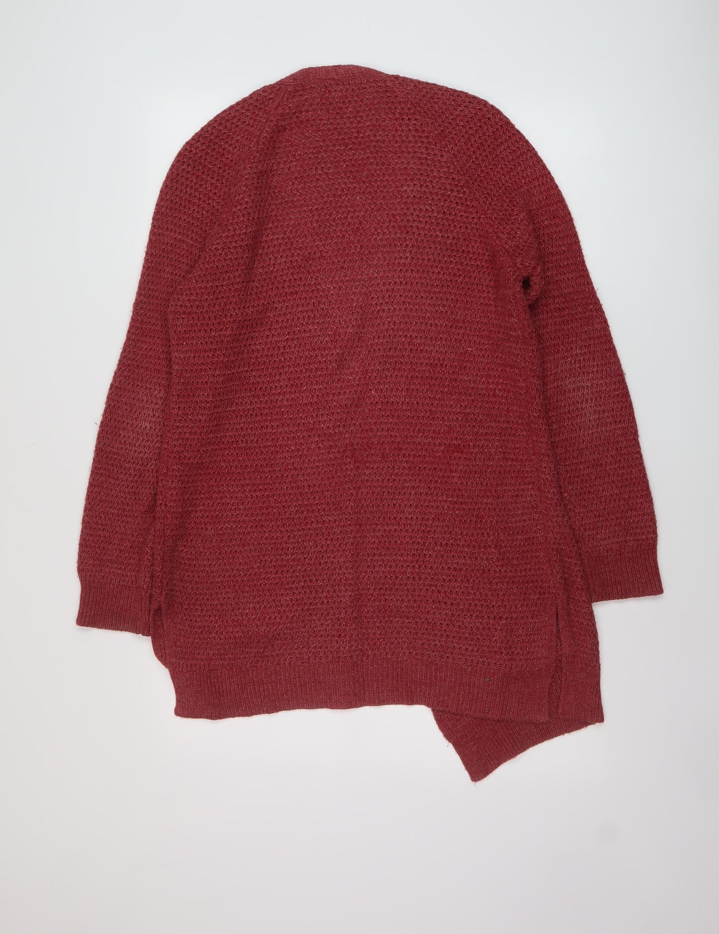 Fat Face Womens Red V-Neck Acrylic Cardigan Jumper Size 6