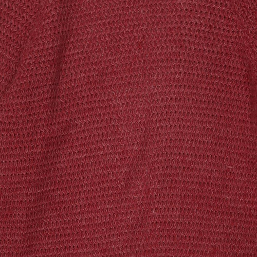 Fat Face Womens Red V-Neck Acrylic Cardigan Jumper Size 6