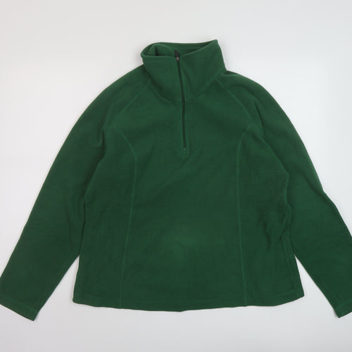 Lands' End Womens Green Polyester Pullover Sweatshirt Size L Zip