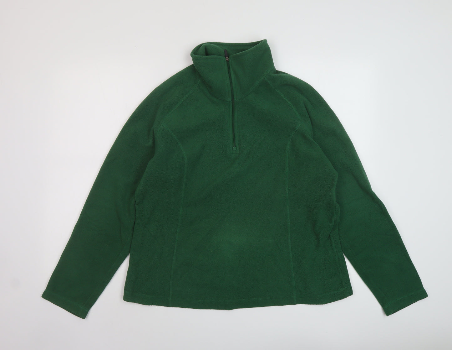 Lands' End Womens Green Polyester Pullover Sweatshirt Size L Zip