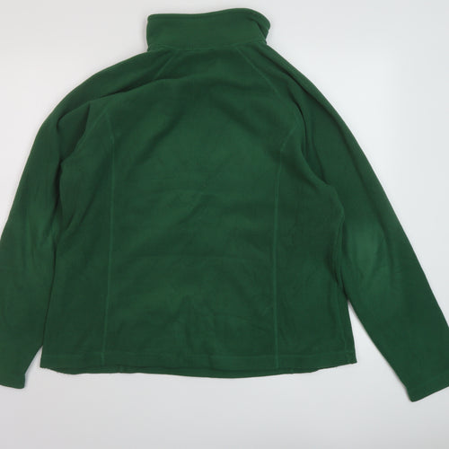 Lands' End Womens Green Polyester Pullover Sweatshirt Size L Zip