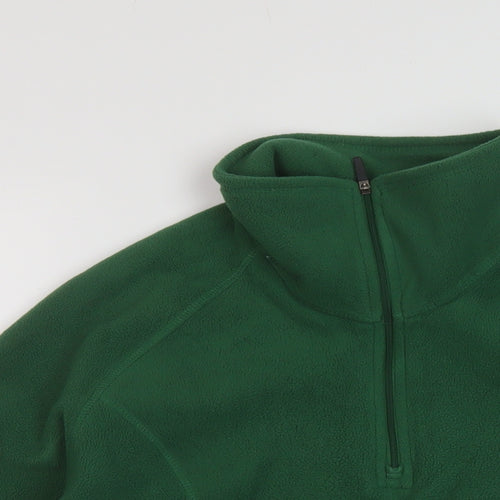 Lands' End Womens Green Polyester Pullover Sweatshirt Size L Zip