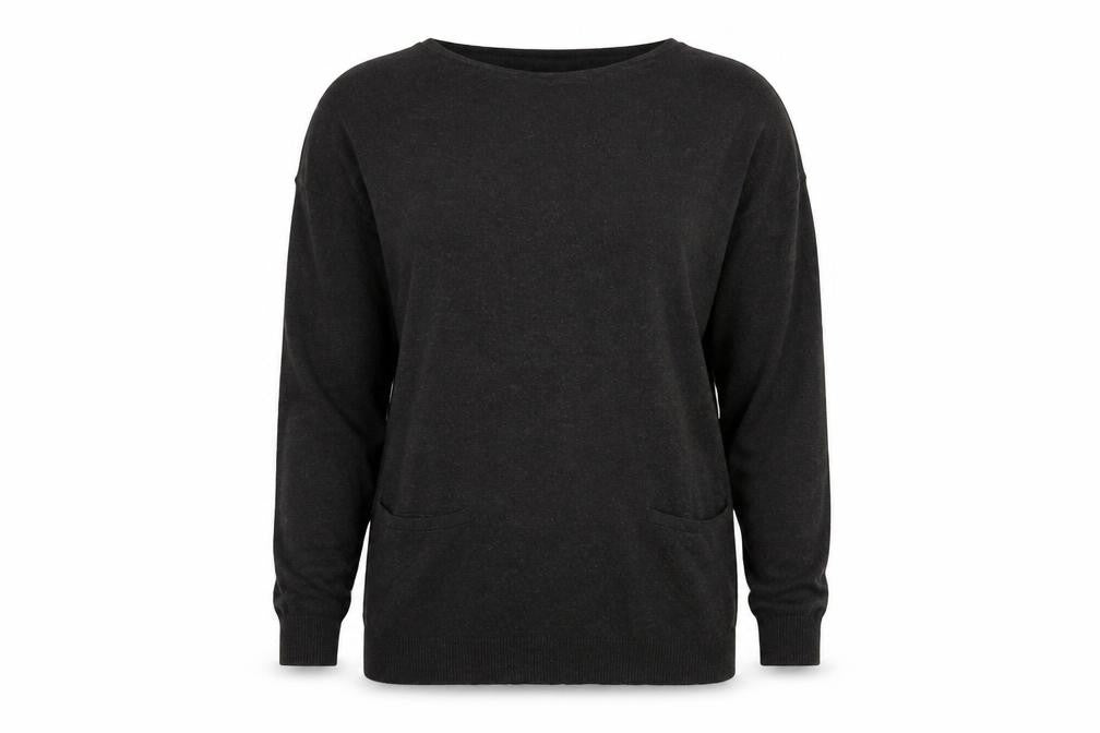 Front view of Gap women’s grey round neck cotton jumper, size L