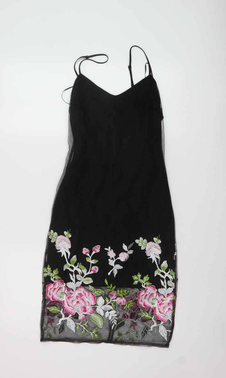 New Look Womens Black Polyester Sheath Size 6 Sweetheart Zip