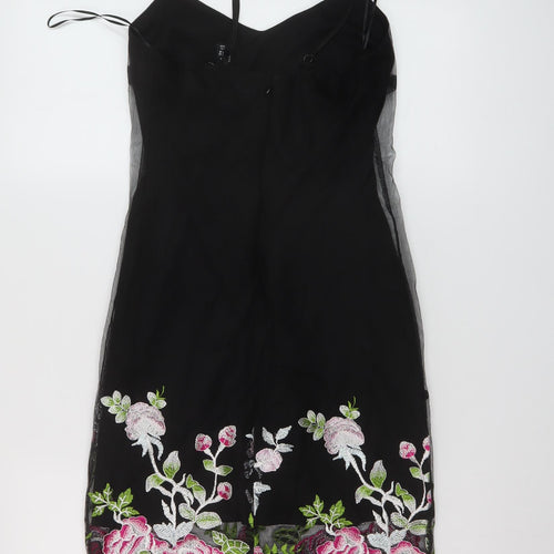 New Look Womens Black Polyester Sheath Size 6 Sweetheart Zip
