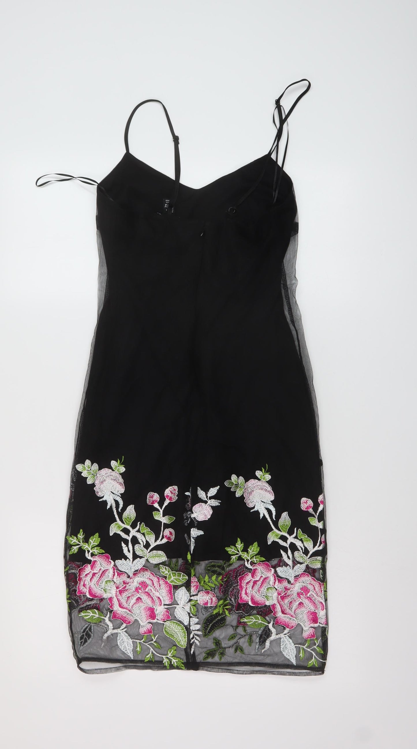 New Look Womens Black Polyester Sheath Size 6 Sweetheart Zip
