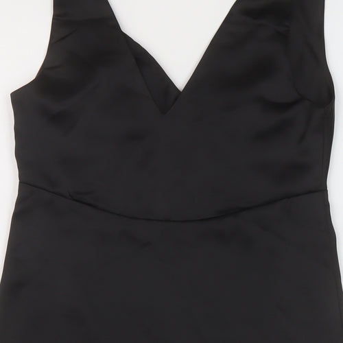 ASOS Womens Black Polyester Mini Size 4 V-Neck Zip
