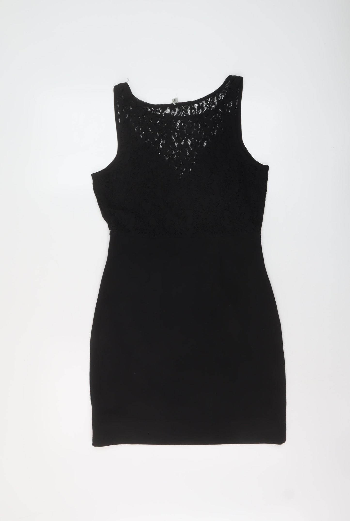 Ecote Womens Black Polyester Mini Size M Round Neck Pullover