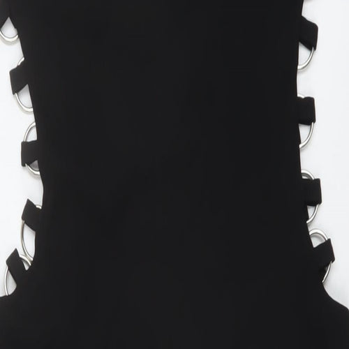Zara Womens Black Polyester Maxi Size M Round Neck Zip
