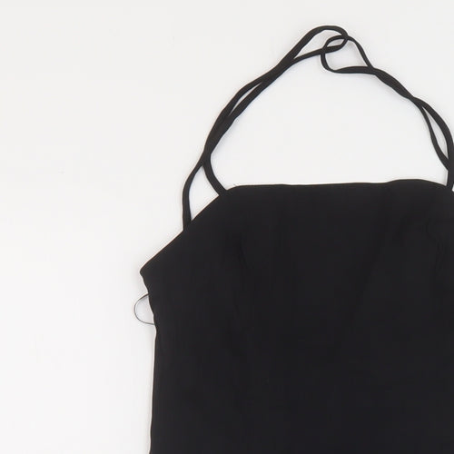 Zara Womens Black Polyester Mini Size S Square Neck Zip