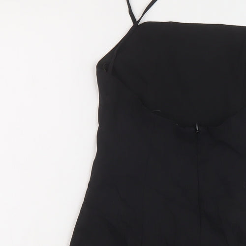 Zara Womens Black Polyester Mini Size S Square Neck Zip