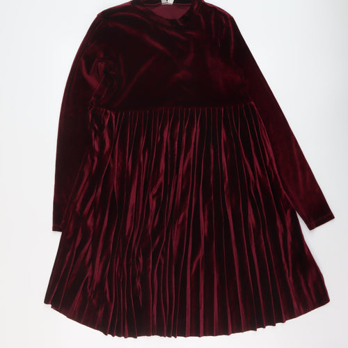 ASOS Womens Red Polyester A-Line Size 8 Mock Neck Pullover