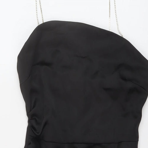 Zara Womens Black Polyester Mini Size S Square Neck Zip