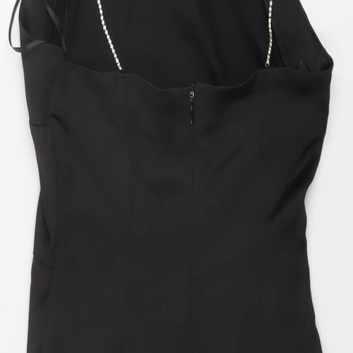 Zara Womens Black Polyester Mini Size S Square Neck Zip