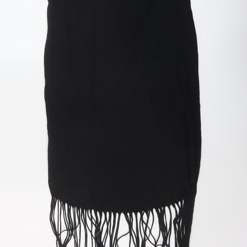 Topshop Womens Black Viscose A-Line Size 8 Round Neck Pullover