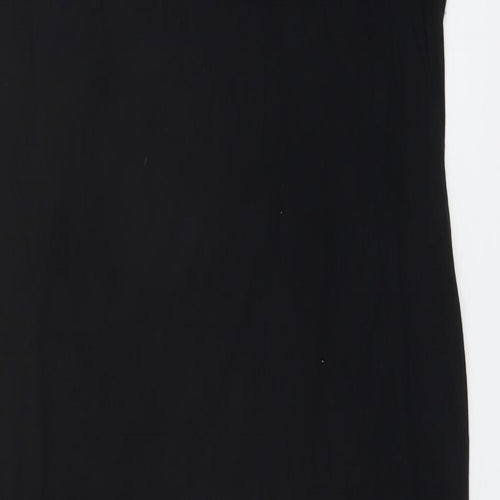 Topshop Womens Black Viscose A-Line Size 8 Round Neck Pullover