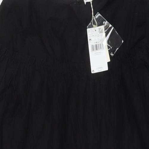 Mango Womens Beige Cotton A-Line Size M Round Neck Button