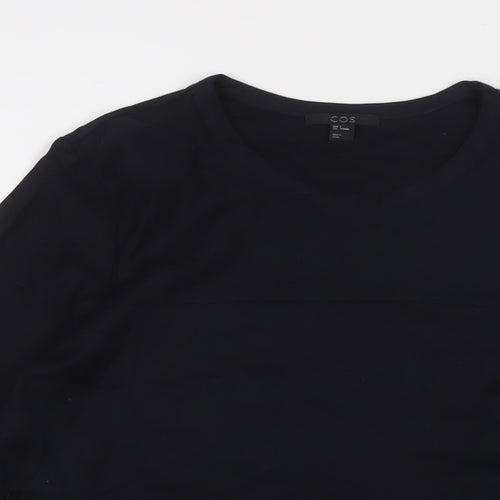 COS Womens Black Cotton Basic T-Shirt Size S Crew Neck