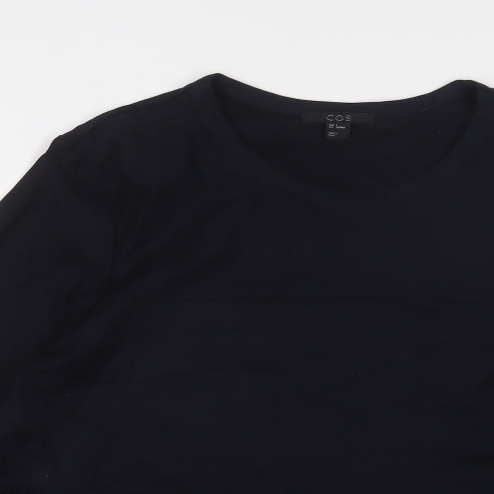 COS Womens Black Cotton Basic T-Shirt Size S Crew Neck