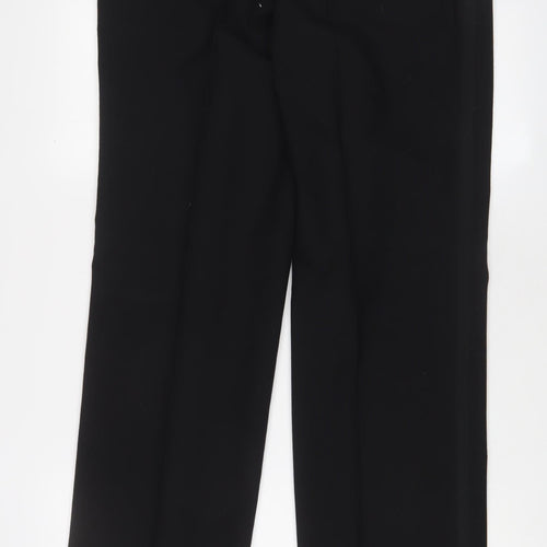 St Michael Mens Black Wool Trousers Size 34 in L33 in Regular Zip - Long Leg, Pockets