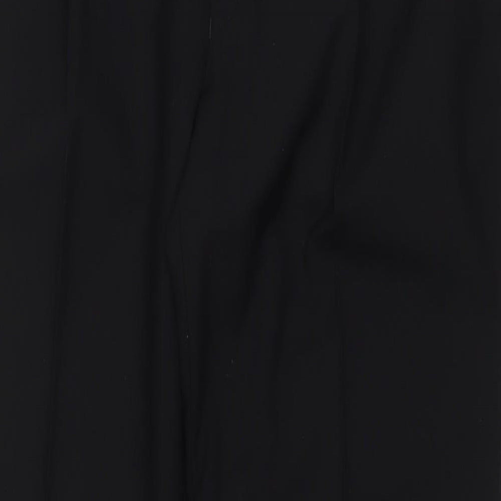 St Michael Mens Black Wool Trousers Size 34 in L33 in Regular Zip - Long Leg, Pockets