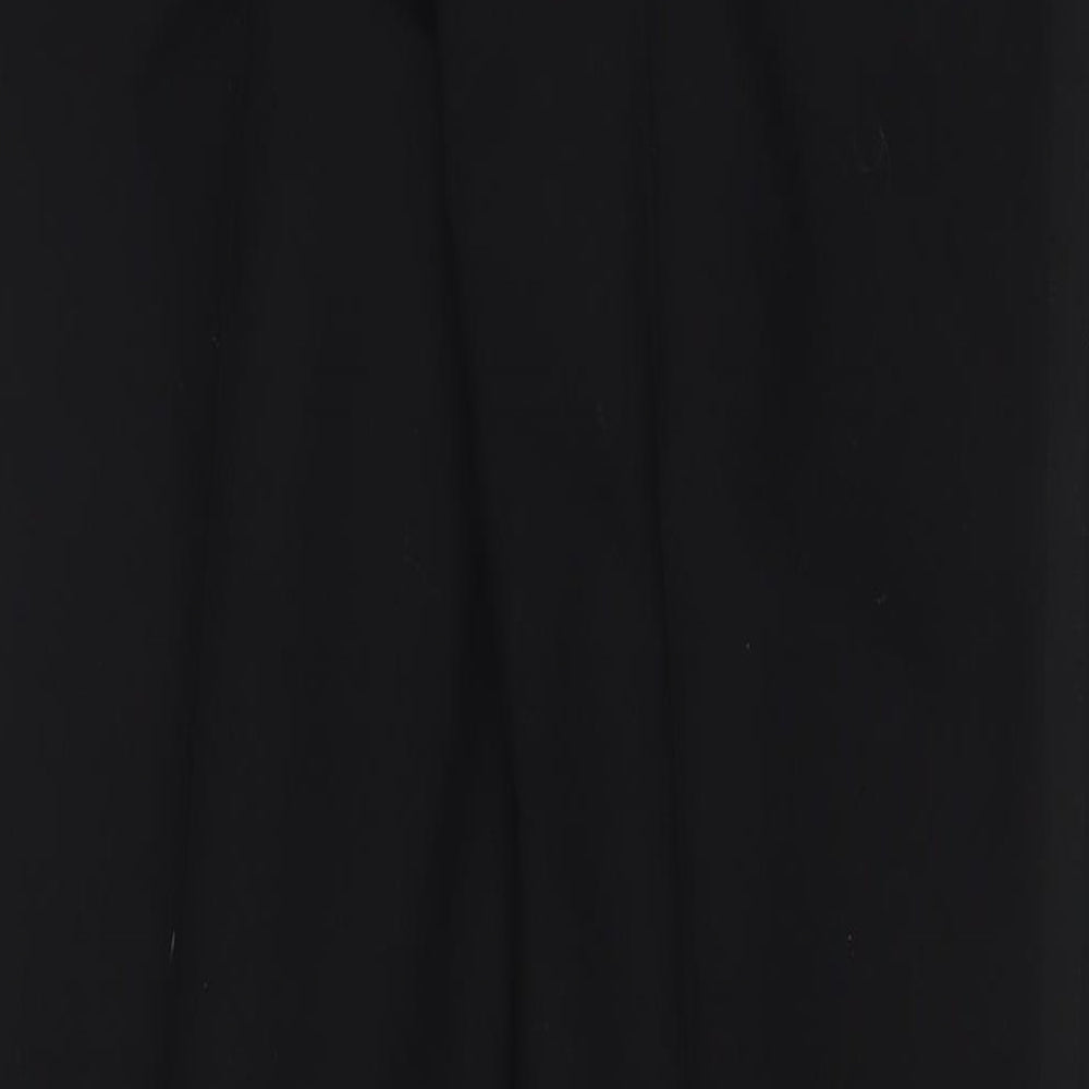 St Michael Mens Black Wool Trousers Size 34 in L33 in Regular Zip - Long Leg, Pockets