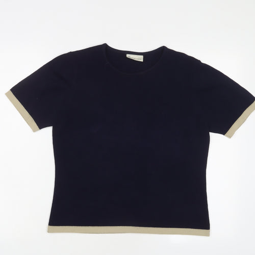 BHS Womens Blue Crew Neck Acrylic Pullover Jumper Size 14 - 14/16