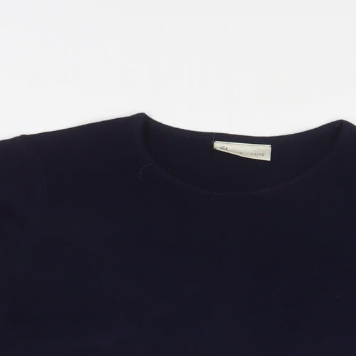 BHS Womens Blue Crew Neck Acrylic Pullover Jumper Size 14 - 14/16