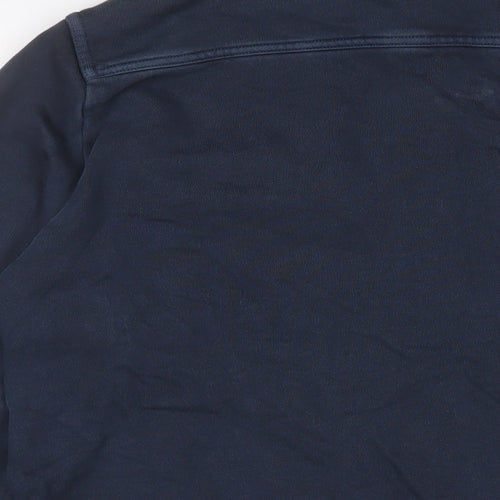 Marks and Spencer Mens Blue Cotton Button-Up Size S Collared Button