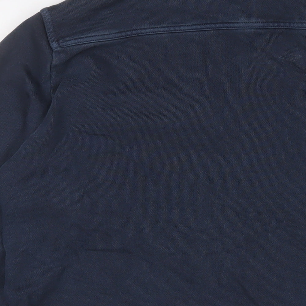 Marks and Spencer Mens Blue Cotton Button-Up Size S Collared Button