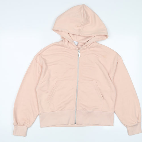 Zara Girls Pink Cotton Full Zip Hoodie Size 11-12 Years Zip