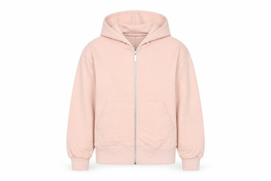 Front view of Zara girls’ pink cotton full zip hoodie, size 11-12, years zip