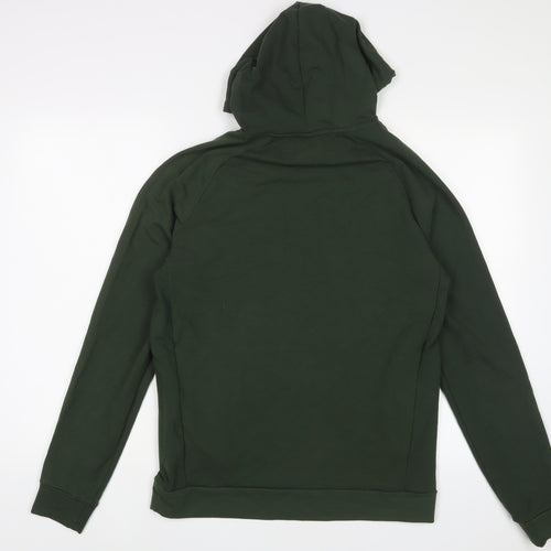 Myprotein Mens Green Cotton Pullover Hoodie Size M - Zip Pockets