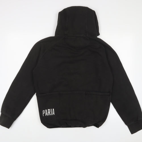 Paria Mens Black Cotton Pullover Hoodie Size M - Logo, Embroidered