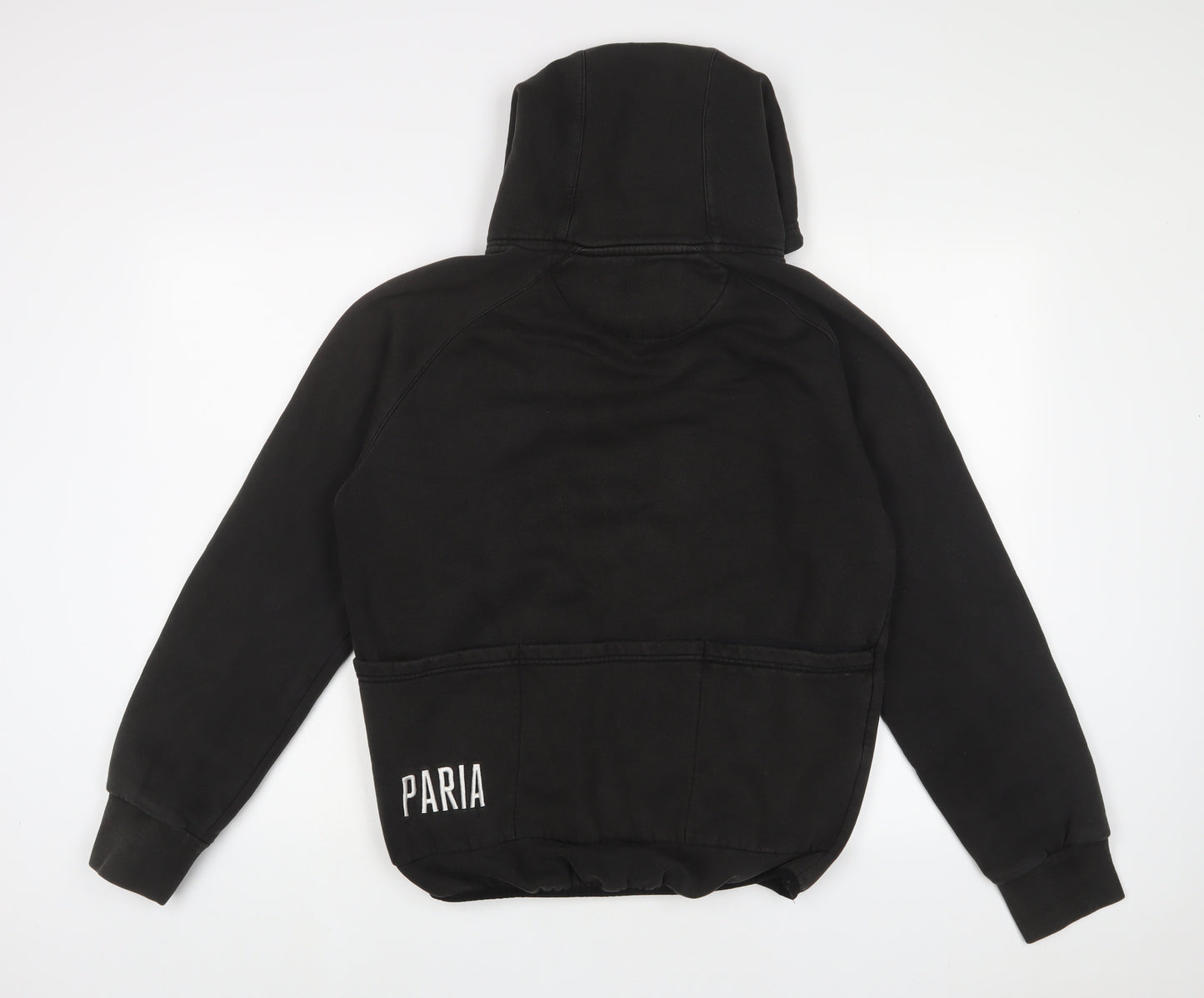 Paria Mens Black Cotton Pullover Hoodie Size M - Logo, Embroidered