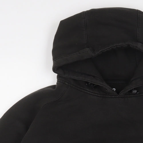Paria Mens Black Cotton Pullover Hoodie Size M - Logo, Embroidered