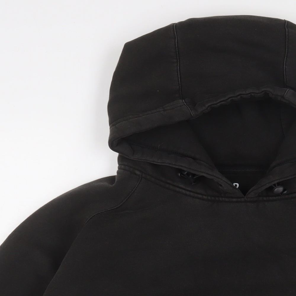 Paria Mens Black Cotton Pullover Hoodie Size M - Logo, Embroidered