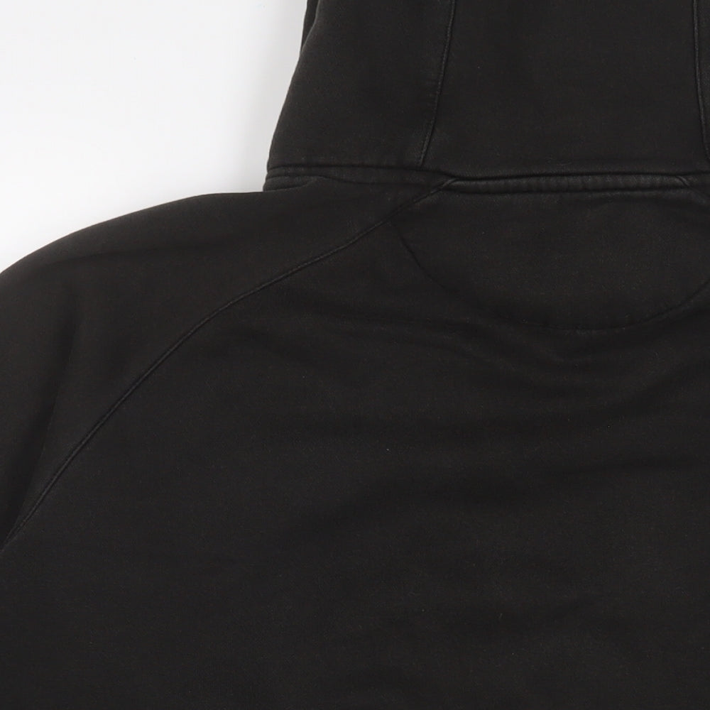 Paria Mens Black Cotton Pullover Hoodie Size M - Logo, Embroidered