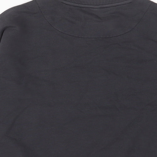 Marks and Spencer Boys Black Cotton Pullover Sweatshirt Size 7-8 Years Pullover