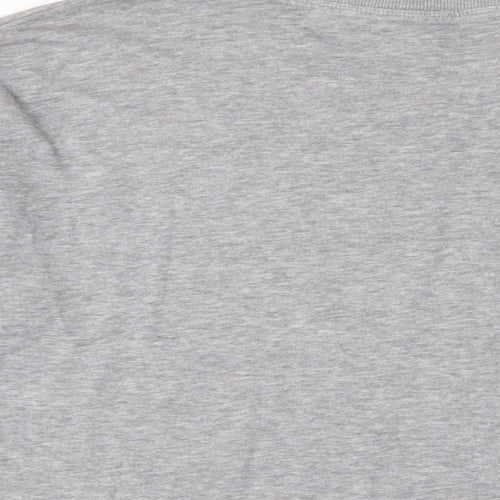 New Look Womens Grey Floral Cotton Pullover Sweatshirt Size 10 Pullover
