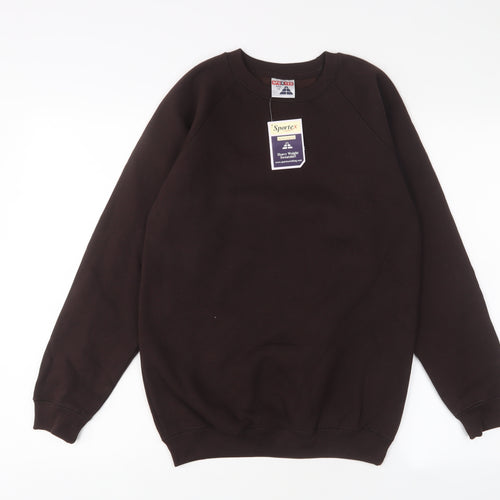 Sportex Boys Brown Cotton Pullover Sweatshirt Size 13 Years Pullover