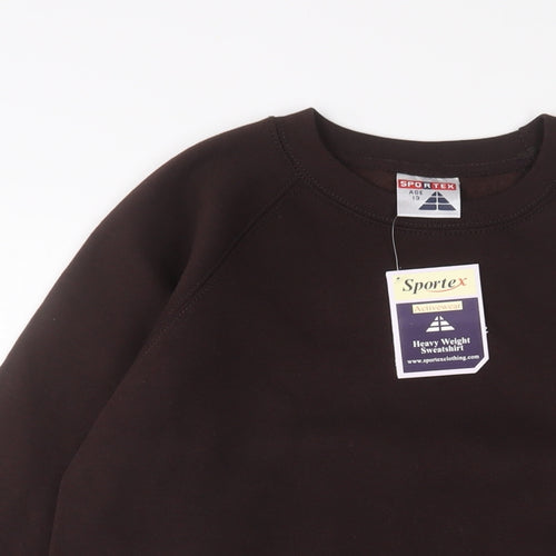 Sportex Boys Brown Cotton Pullover Sweatshirt Size 13 Years Pullover