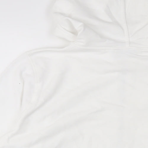 Marks and Spencer Womens White Cotton Pullover Hoodie Size L Pullover