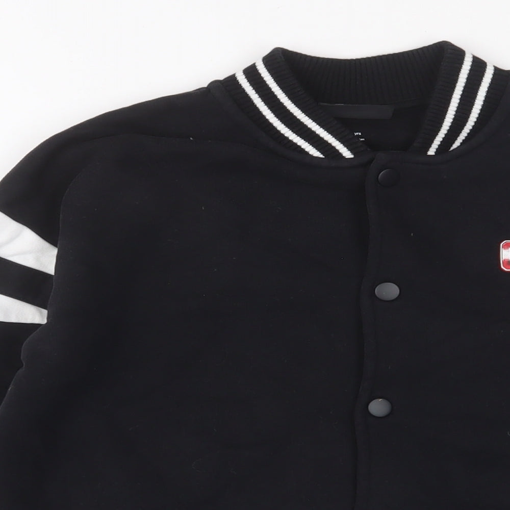 NBA Boys Black Cotton Pullover Sweatshirt Size 10-11 Years Snap - Chicago Bulls