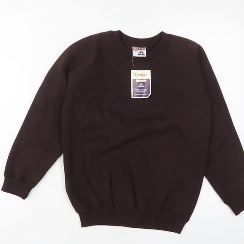 Sportex Boys Brown Cotton Pullover Sweatshirt Size 9-10 Years Pullover
